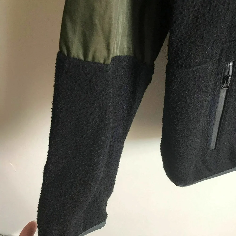 Vince Mixed Media Hoodie Jacket Urban Green NWTS - Picture 7 of 12
